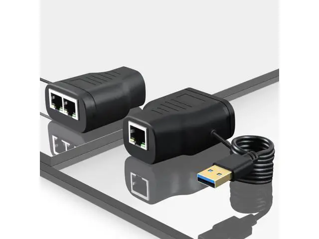 Alt view image 2 of 4 - RJ45 Ethernet Splitter 1-to-2, Gigabit, with USB Power, LED Indicator, for Sharing One Ethernet Port Between Two Devices
