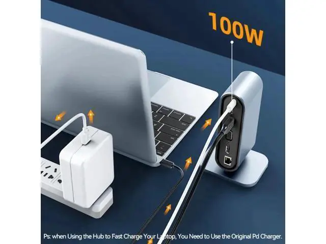 Alt view image 3 of 7 - 12 Ports USB C Docking Station 12-in-1 USB C Hub Dock Laptop Display Docking Station Universal Port with 4K HDMI Monitor,100W PD,Ethernet,VGA,Audio,SD/TF,USB 3.0 Adapter for Mac Computer