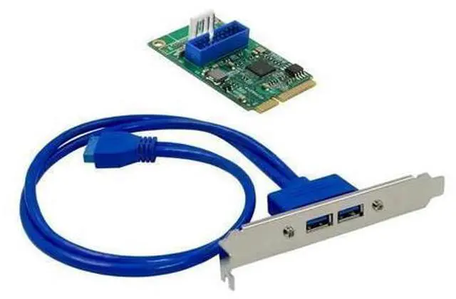 Main image of Mini PCIE to 19PIN USB3.0 expansion card 720202 chip 20pin to 2 port usb 3.0 mini pci-e to usb adapter