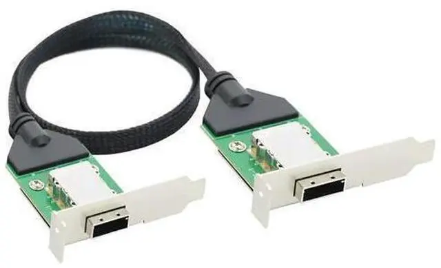 Main image of Mini SAS HD SFF-8088 26P PCBA Female with Low Profile Bracket to SFF-8088 female 12Gbps External Impedance 30AWG cable adapter