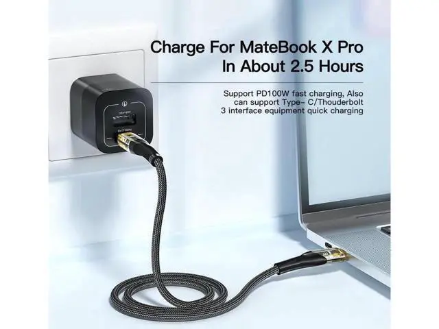 Alt view image 6 of 7 - USB C to USB C Cable (1-Pack, 3.3ft), 100W 5A USB C Cable Transparent Shell, Type C Charger Cable Fast Charging for MacBook Pro, iPad Pro Air Mini, Samsung Galaxy S23/22/Z Fold/Z Flip, Pixel