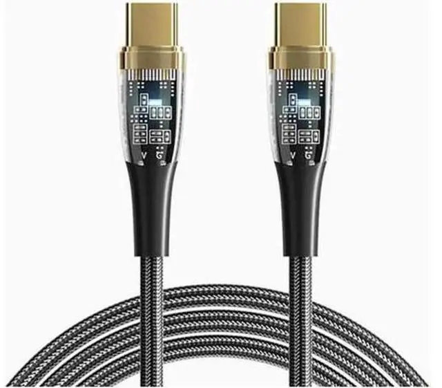 Main image of USB C to USB C Cable (1-Pack, 3.3ft), 100W 5A USB C Cable Transparent Shell, Type C Charger Cable Fast Charging for MacBook Pro, iPad Pro Air Mini, Samsung Galaxy S23/22/Z Fold/Z Flip, Pixel