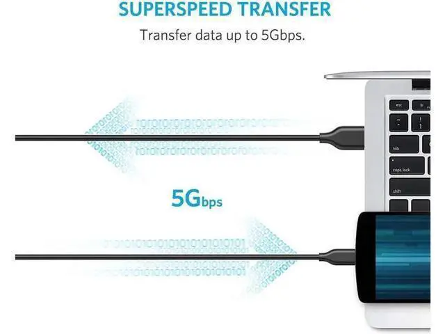 Alt view image 3 of 7 - USB C Cable (USB 3.0), USB A to USB C Charger (3ft) Fast Charging Cord Compatible with Samsung Galaxy Note 9 S9 S8 Note 8, LG V30 G6 G5, Pixel, Nintendo Switch-Black