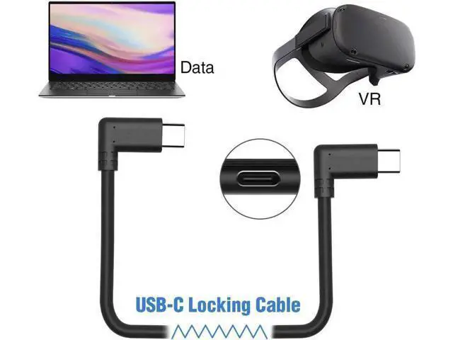 Alt view image 5 of 7 - 10Feet / 3M Oculus Quest Cable, USB C to USB Type C Cable 3A 90 Degree Type C Quick Charge Cable for Oculus Quest Link VR Quick Charge Cable for Phone Tablet Oculus Link Headset Cable (10ft)d