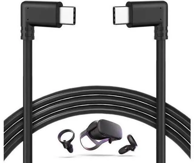 Main image of 10Feet / 3M Oculus Quest Cable, USB C to USB Type C Cable 3A 90 Degree Type C Quick Charge Cable for Oculus Quest Link VR Quick Charge Cable for Phone Tablet Oculus Link Headset Cable (10ft)d