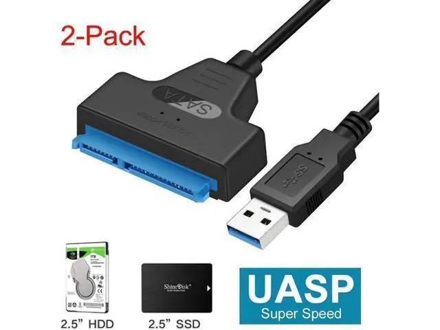 Alt view image 4 of 7 - SATA to USB Cable - USB 3.0 to 2.5 SATA III Hard Drive Adapter - External Converter for SSD/HDD Data Transfer, 2-Pack