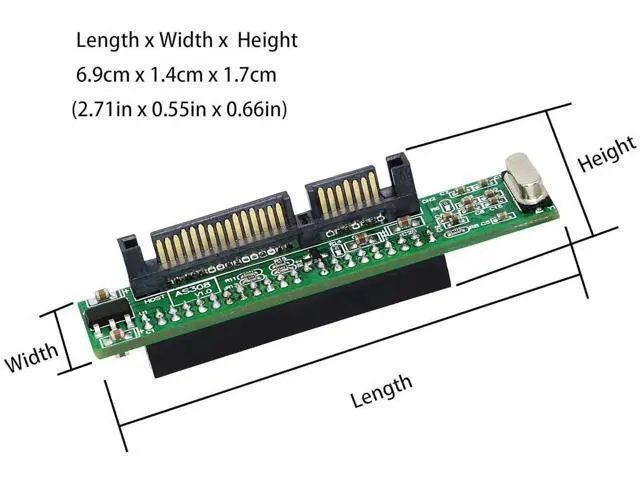 Alt view image 3 of 6 - SATA Male to 44 pin Female 2.5 inch IDE Adapter for PC and Mac Computer to SATA Hard Drive Interface Adapter(SATA M/2.5 F)