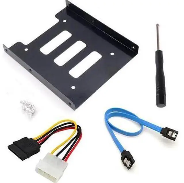 Main image of 2.5 to 3.5 Inch Hard Disk Metal Bracket Adapter HDD Holder with IDE 4P Male to SATA 15 Pin Cable SATA 3.0 Cable for Desktop PCSSD Server (Blue)