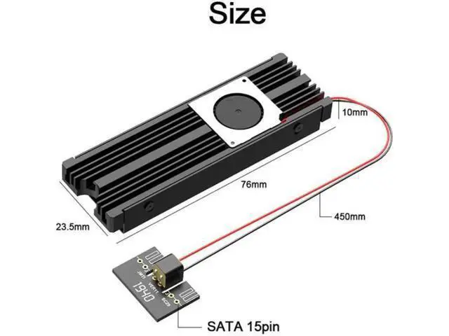Alt view image 2 of 3 - Cooler Fan for NVME for NGFF M.2 Heatsink Cooling Turbofan SSD Metal Sheet Thermal Silicon Wafer Heat sink M2 SSD Adapter
