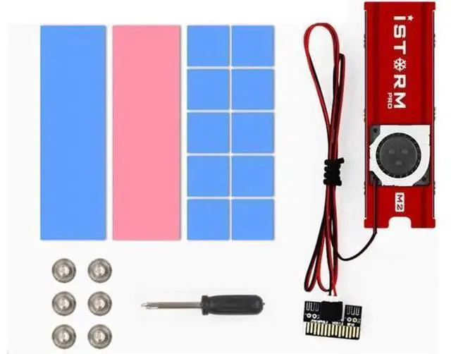 Alt view image 4 of 5 - JEYI Cooler Fan NVME NGFF M.2 Heatsink Cooling Warship Storm SSD Metal Sheet Thermal Silicon Wafer Heat sink M2 SSD Adapter