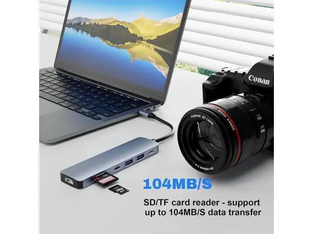 Alt view image 7 of 7 - USB C Hub, USB Hub to HDMI Multiport, USB C Dongle Adapter 7 in 1 with 4K HDMI Output, 2*USB 3.0 Ports,SD/Micro SD Card Reader,100W PD, USB C Data Port For Type C Devices