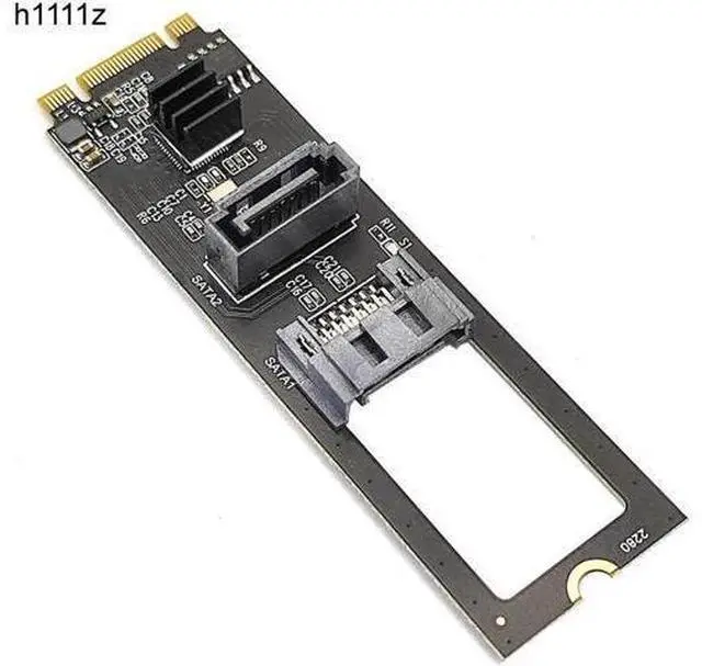 Main image of NVME to Dual SATA Riser Card M.2 NVME TO SATA3.0 6G Controller M.2 Key-M PCIE NVME to SATA Hard Disk Drive Converter JMB582 Chip(Style-1)