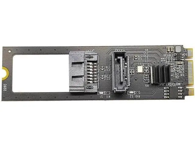 Alt view image 2 of 7 - NVME to Dual SATA Riser Card M.2 NVME TO SATA3.0 6G Controller M.2 Key-M PCIE NVME to SATA Hard Disk Drive Converter JMB582 Chip(Style-1)