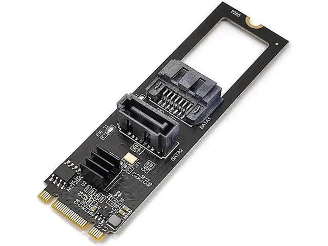 Alt view image 6 of 7 - NVME to Dual SATA Riser Card M.2 NVME TO SATA3.0 6G Controller M.2 Key-M PCIE NVME to SATA Hard Disk Drive Converter JMB582 Chip(Style-1)