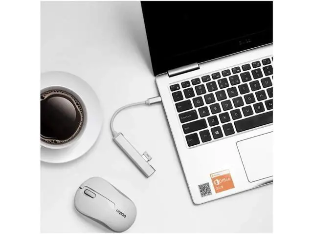 Alt view image 2 of 7 - USB C Hub 4 Ports USB3.0 to 4 X USB 3.0 Hub Adapter for MacBook, Mac Pro, Mac mini, iMac, Surface Pro, XPS, PC, Flash Drive, Mobile HDD-Silver