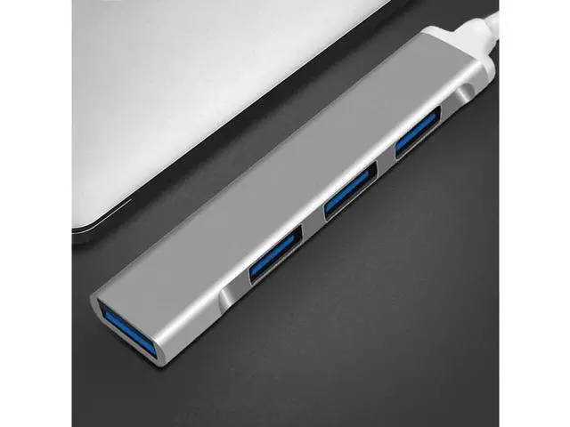 Alt view image 3 of 7 - USB C Hub 4 Ports USB3.0 to 4 X USB 3.0 Hub Adapter for MacBook, Mac Pro, Mac mini, iMac, Surface Pro, XPS, PC, Flash Drive, Mobile HDD-Silver