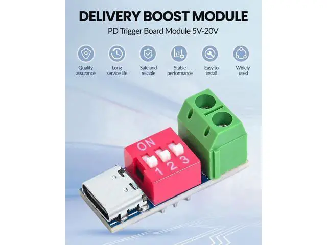 Alt view image 5 of 7 - 2PCS USB-C PD/QC Fast Charge Trigger Module & Decoy Board - Dual-Port Voltage selector (5V/9V/12V/20V Output) Charger Power Delivery Boost Module