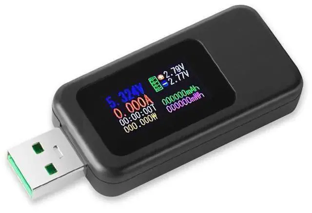 Main image of USB Tester Multimeter Digital 4-30V 0-6.5A, QC 3.0 Power Meter Voltage and Current Tester Detector, Volmeter Ammeter Power Bank Capacity Tester with IPS Color Displa