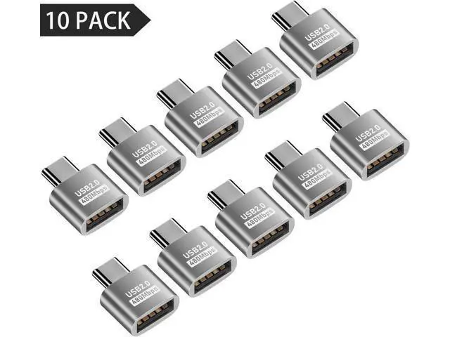 Alt view image 5 of 7 - USB C to USB Adapter 10Gbps, Type C Male to A Female Extension Adapater Support Data Transfer and Charging for Phone, Laptop, USB Keyboard 4 Pack (Silver) 10 Pack