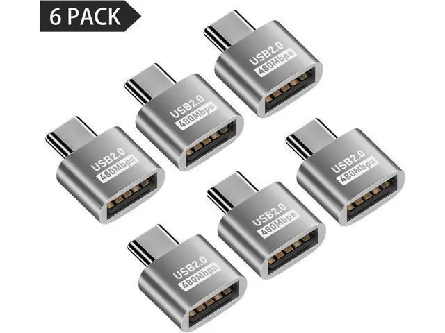 Alt view image 7 of 7 - USB C to USB Adapter 10Gbps, Type C Male to A Female Extension Adapater Support Data Transfer and Charging for Phone, Laptop, USB Keyboard 6 Pack (Silver)
