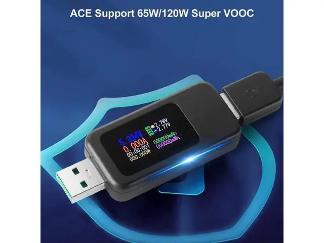 Alt view image 3 of 7 - USB Tester Multimeter Digital 4-30V 0-6.5A, QC 3.0 Power Meter Voltage and Current Tester Detector, Volmeter Ammeter Power Bank Capacity Tester with IPS Color Displa