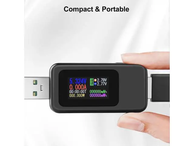 Alt view image 2 of 7 - USB Tester Multimeter Digital 4-30V 0-6.5A, QC 3.0 Power Meter Voltage and Current Tester Detector, Volmeter Ammeter Power Bank Capacity Tester with IPS Color Displa
