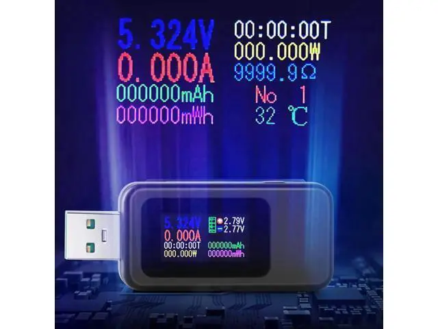 Alt view image 5 of 7 - USB Tester Multimeter Digital 4-30V 0-6.5A, QC 3.0 Power Meter Voltage and Current Tester Detector, Volmeter Ammeter Power Bank Capacity Tester with IPS Color Displa