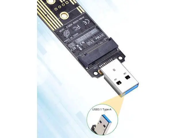 Alt view image 2 of 5 - M.2 NVME USB 3.1 Adapter,M-Key M.2 NVME to USB Card Reader USB 3.1 Gen 2 Bridge Chip with 10 Gbps High Performance, Compatible with Samsung 950/960/970 Evo/Pro or Other M.2 SSDs with PCI-E Type