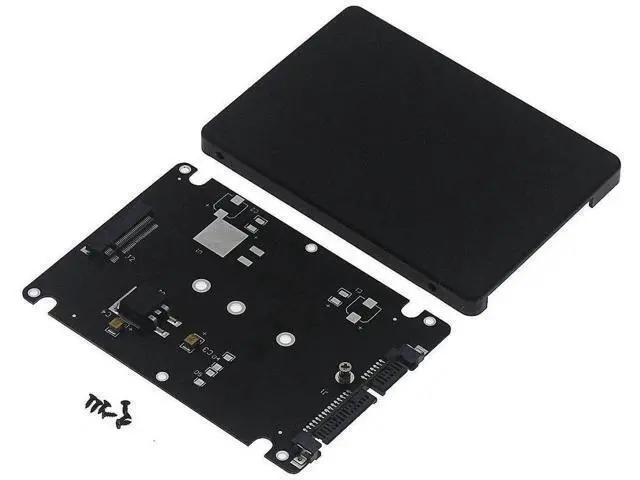 Alt view image 2 of 5 - B+M Key Socket 2 M.2 NGFF (SATA) SSD to 2.5" SATA Adapter Card with Case Fast-Black
