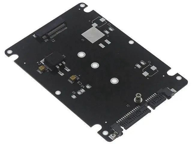 Alt view image 4 of 5 - B+M Key Socket 2 M.2 NGFF (SATA) SSD to 2.5" SATA Adapter Card with Case Fast-Black