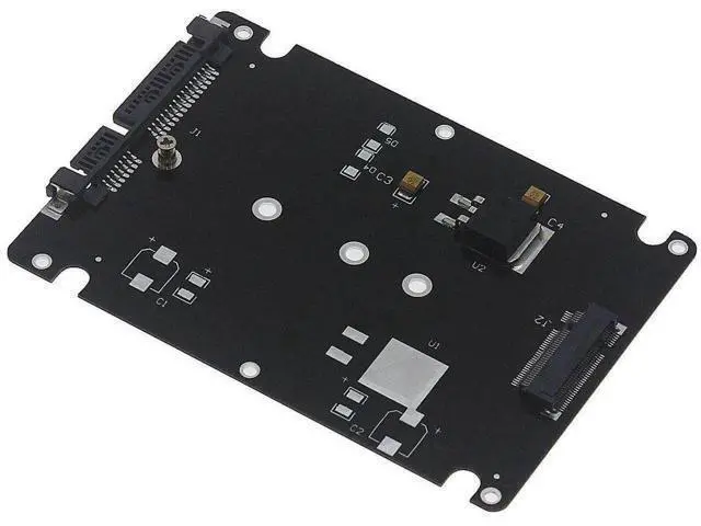 Alt view image 5 of 5 - B+M Key Socket 2 M.2 NGFF (SATA) SSD to 2.5" SATA Adapter Card with Case Fast-Black