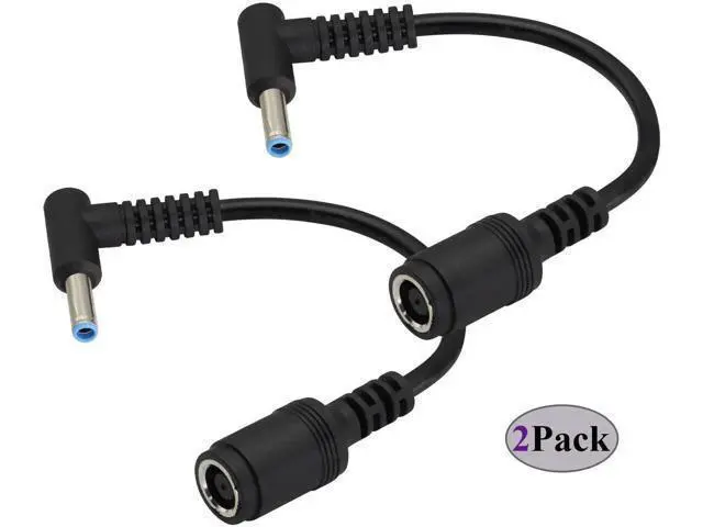 Alt view image 2 of 5 - 90 Degree Tip Laptop Power Cable DC 7.4mm x 5.0mm Female to 4.5mm x3.0mm Male Charging Connector DC Power Converter Cable DC Jack for HP Notebook Adapter Replacement Power Cord(15cm/2Pack)