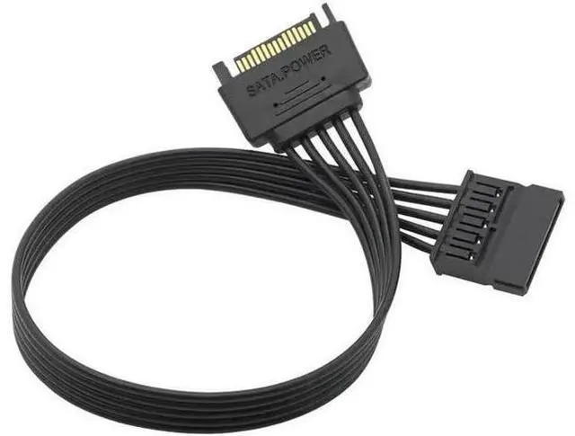 Alt view image 4 of 5 - SATA 15Pin Male to 15P Female Power Extension Cable HDD SSD Power Supply Cable SATA Power Cable 30CM