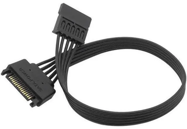 Alt view image 5 of 5 - SATA 15Pin Male to 15P Female Power Extension Cable HDD SSD Power Supply Cable SATA Power Cable 30CM