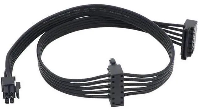 Alt view image 5 of 5 - Small 6Pin to Dual SATA SSD Power Supply Cable MINI 6Pin Turn 2 x SATA Hard Drive Power Cord For Dell Main Board Interface