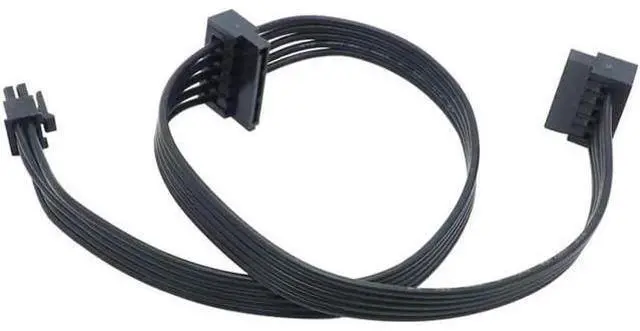Alt view image 4 of 5 - Small 6Pin to Dual SATA SSD Power Supply Cable MINI 6Pin Turn 2 x SATA Hard Drive Power Cord For Dell Main Board Interface