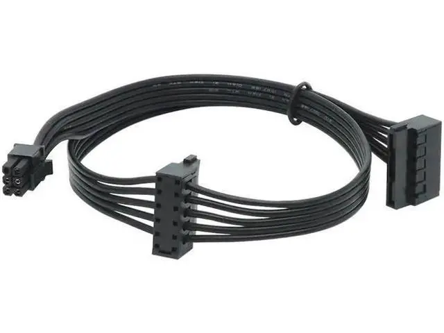 Alt view image 3 of 5 - Small 6Pin to Dual SATA SSD Power Supply Cable MINI 6Pin Turn 2 x SATA Hard Drive Power Cord For Dell Main Board Interface