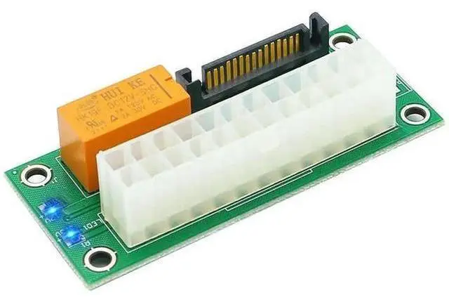 Main image of FOR Dual PSU Power Supply Adapter Board with LED ATX 24Pin to SATA Sync Starter Extender Cable Card Add2psu for Graphics Card