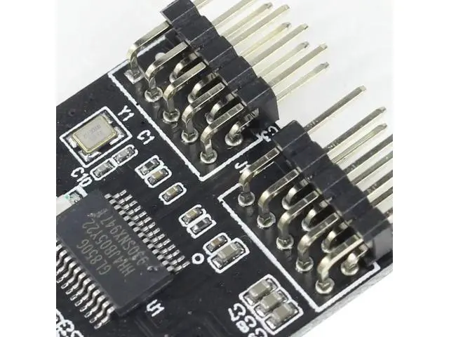 Alt view image 4 of 6 - 9 Pin USB Header Female 1 to 2 Male Board 9-Pin USB HUB USB 2.0 9 Pin Connector Adapter for RGB Splitter with 30cm 60cm Cable (with 30cm Cable,1 PCS)