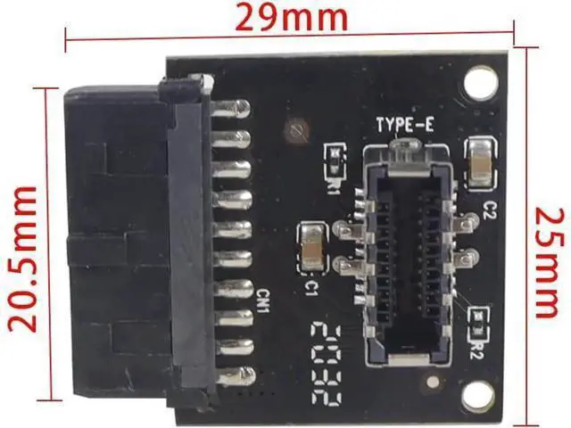Alt view image 3 of 5 - USB 3.1 Front Panel Socket to USB 3.0 20Pin Header Male Extension Cable Adapter for Motherboard Card 20P USB to Type-E Connector (Black 1piece)