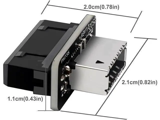 Alt view image 3 of 4 - USB 3.2 Gen 1 to USB 3.2 Gen 2 Header Adapter USB 3.1 Type-E Key-A to USB 3.0 20 Pin Header Converter for Type C Motherboard (Vertical Type)