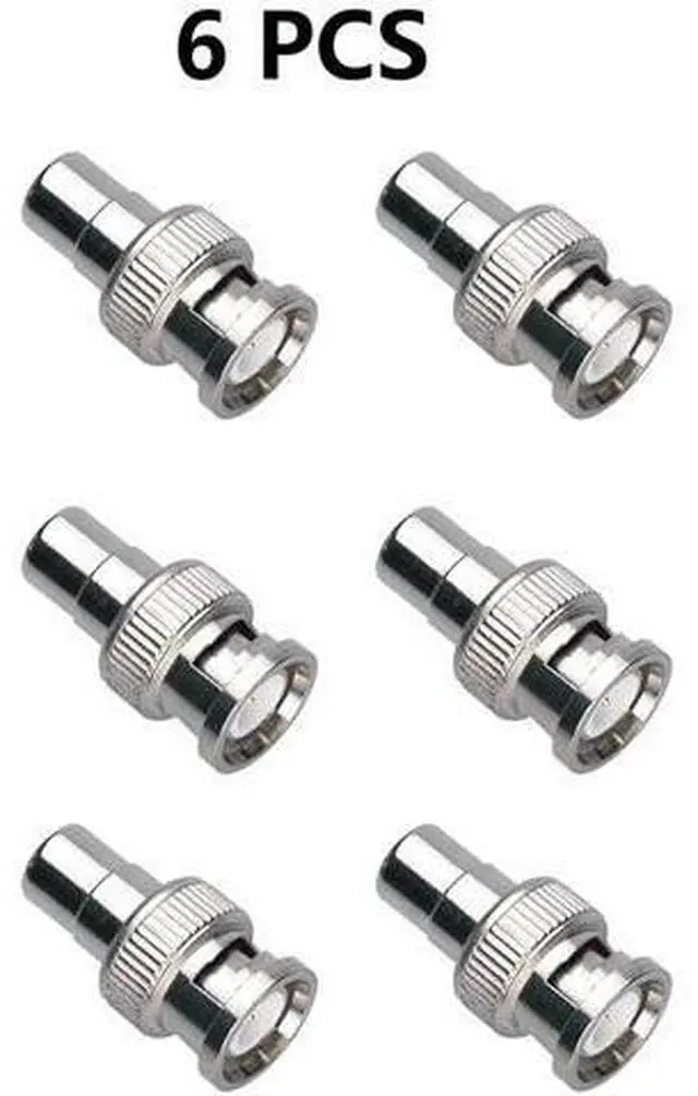 Main image of BNC to RCA Adapter BNC Male to RCA Female Connector Coaxial Adapter Coupler for Closed-Circuit TV Surveillance Camera DVR Switcher TV Cable 6pcs