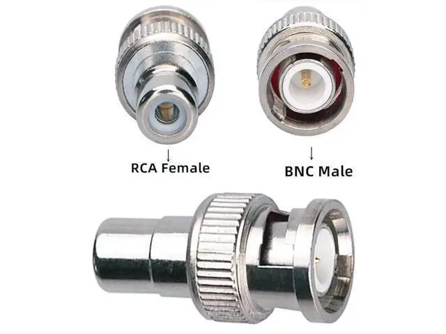 Alt view image 6 of 7 - BNC to RCA Adapter BNC Male to RCA Female Connector Coaxial Adapter Coupler for Closed-Circuit TV Surveillance Camera DVR Switcher TV Cable 6pcs