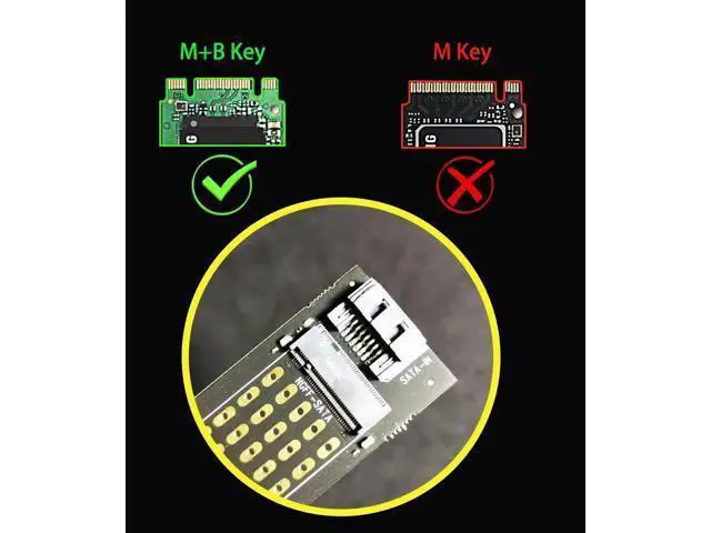 Alt view image 7 of 7 - PA09-SA M.2 NGFF SATA SSD Adapter - SATA I/II/III, Cable and Screws Included
