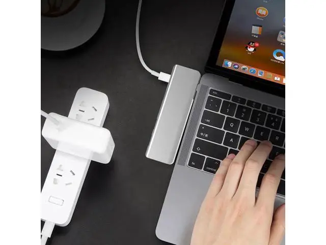 Alt view image 2 of 7 - 5 Ports USB Type C HUB USB-C to 4K 30Hz/60Hz HDMI USB TYPE-C Adapter Inline Version 5 in 1 Computer PC Laptop Splitter Aluminum Alloy