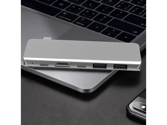 Alt view image 3 of 7 - 5 Ports USB Type C HUB USB-C to 4K 30Hz/60Hz HDMI USB TYPE-C Adapter Inline Version 5 in 1 Computer PC Laptop Splitter Aluminum Alloy