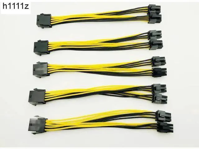 Main image of 5pcs CPU 8Pin to Graphics Card Dual PCI-E PCIe 6Pin Power Supply Splitter Cable Cord Adapter 20cm Cable for Bitcoin Miner Mining