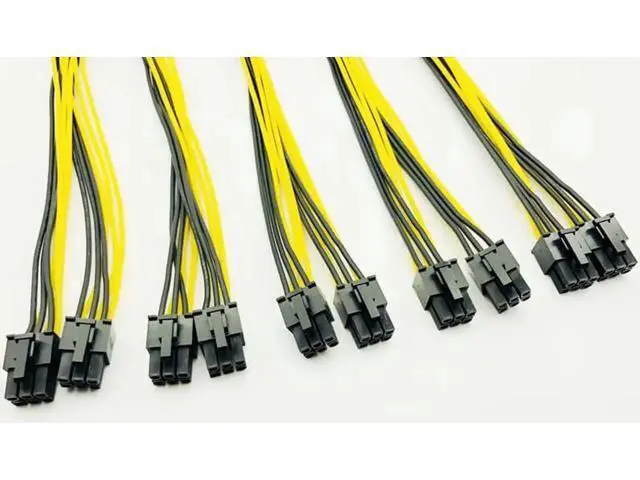 Alt view image 3 of 6 - 5pcs CPU 8Pin to Graphics Card Dual PCI-E PCIe 6Pin Power Supply Splitter Cable Cord Adapter 20cm Cable for Bitcoin Miner Mining