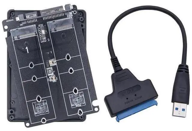 Main image of FOR Dual M.2 to SATA 3.0 Adapter with SATA3 to USB 3.0 Cable M2 NGFF SATA Protocol SSD B Key to SATA 3.0 6Gbps Converter Board Shell