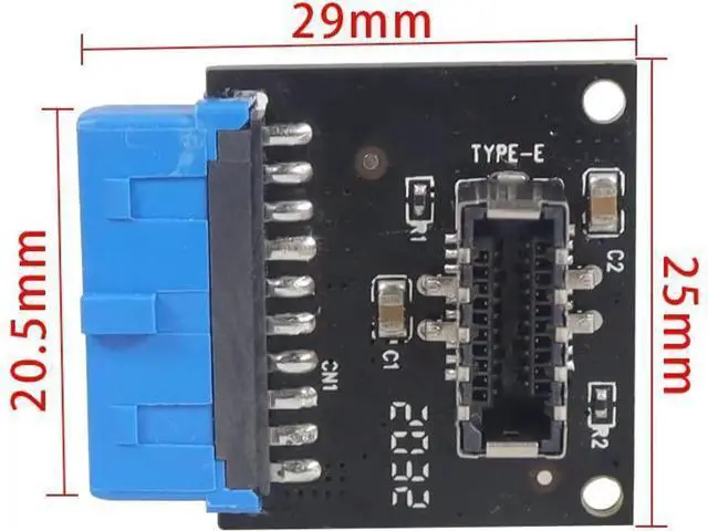 Alt view image 4 of 5 - USB 3.1 Front Panel Socket to USB 3.0 20Pin Header Male Extension Cable Adapter for Motherboard Card 20P USB to Type-E Connector (1 Pcs)